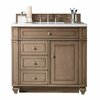 James Martin Vanities Bristol 36in Single Vanity, Whitewashed Walnut w/ 3 CM Arctic Fall Solid Surface Top 157-V36-WW-3AF